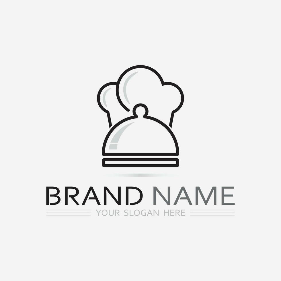 KITCHEN AND CHEF LOGO FOOD ICON RESTO AND CAFE DESIGN VECTOR GRAPHIC ILLUSTRATION