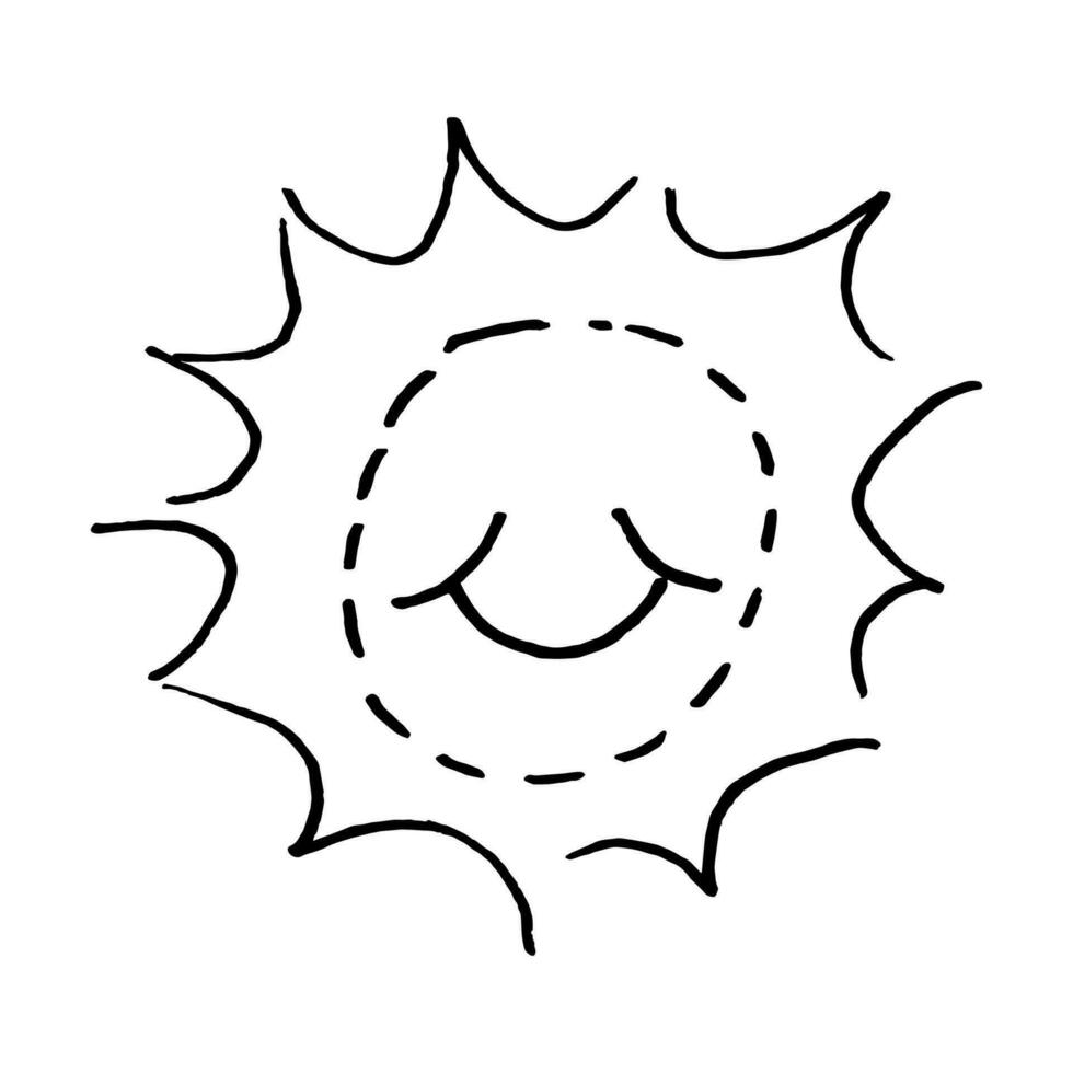 hand drawn doodle sunburst. doodle design element. vector illustration