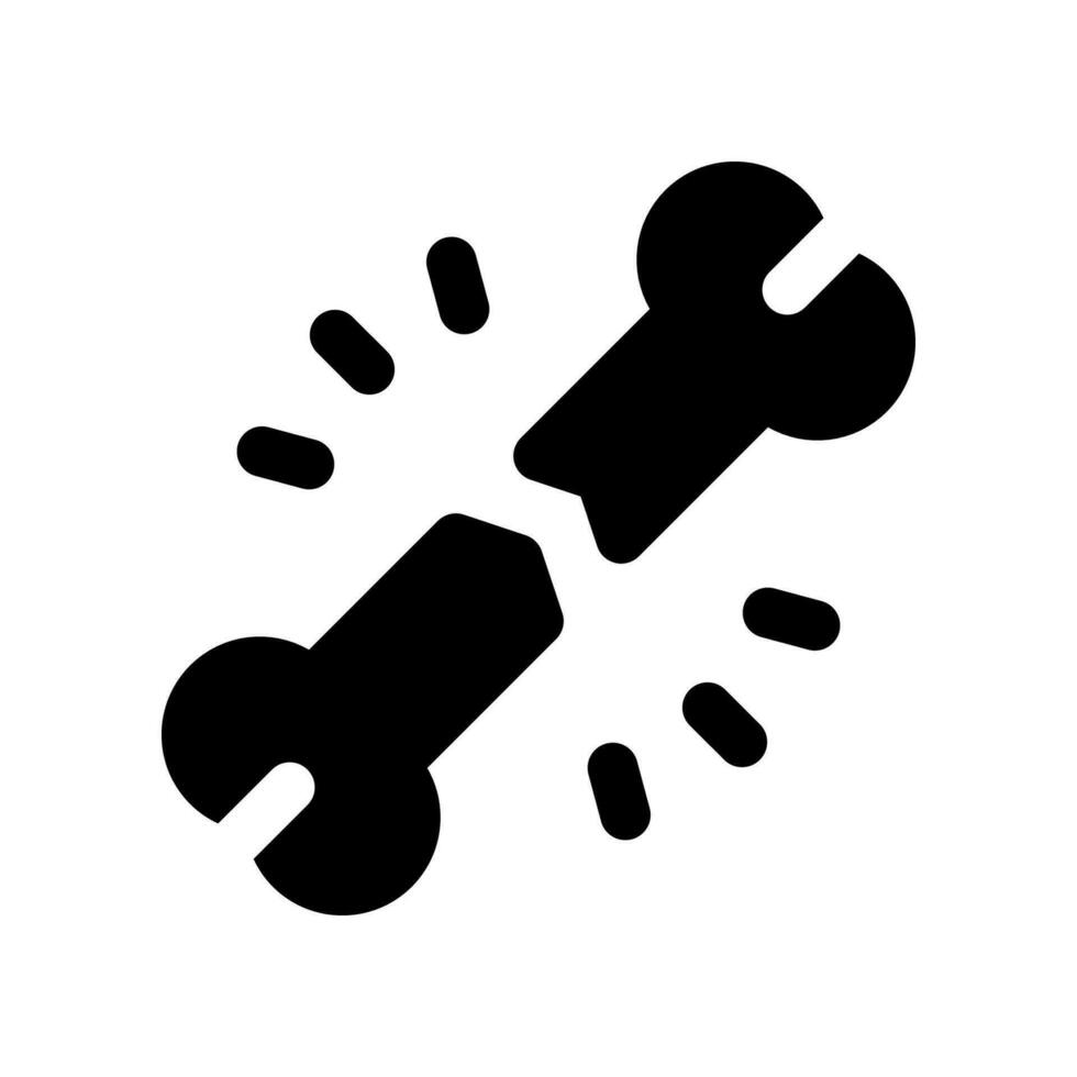 broken bone glyph icon. vector icon for your website, mobile, presentation, and logo design.