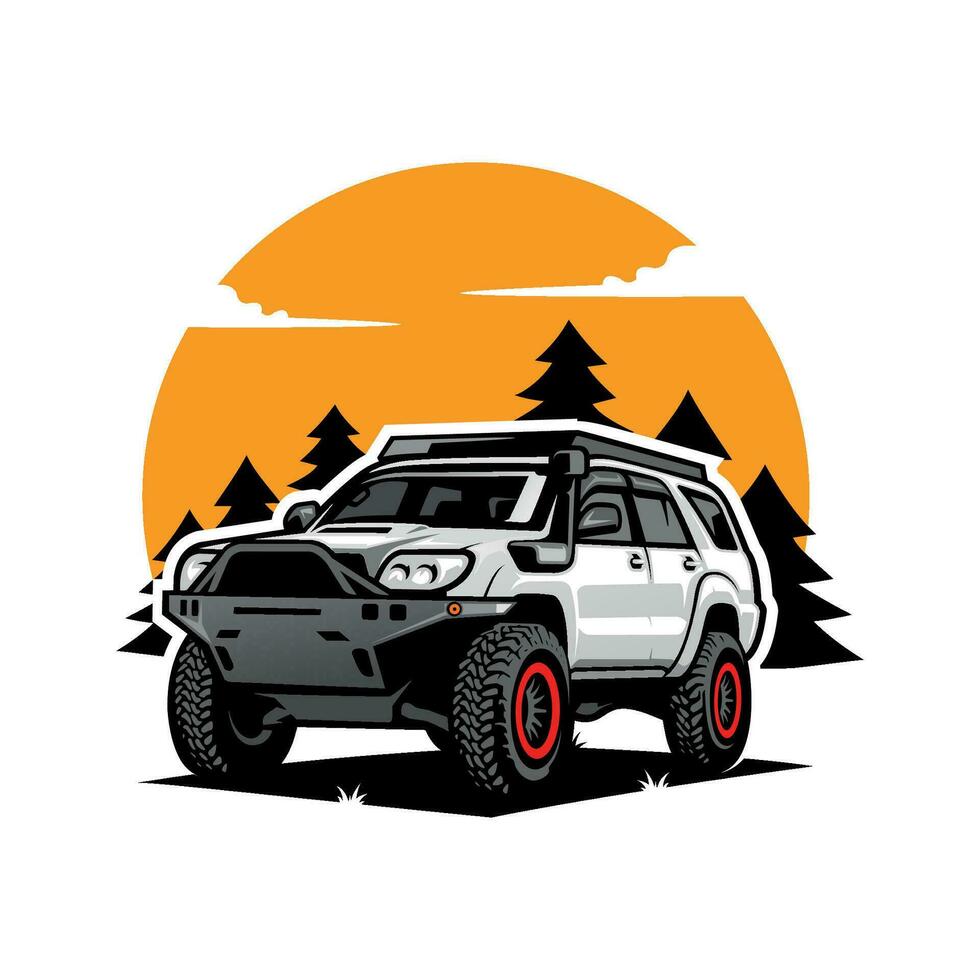 adventure car illustration logo vector