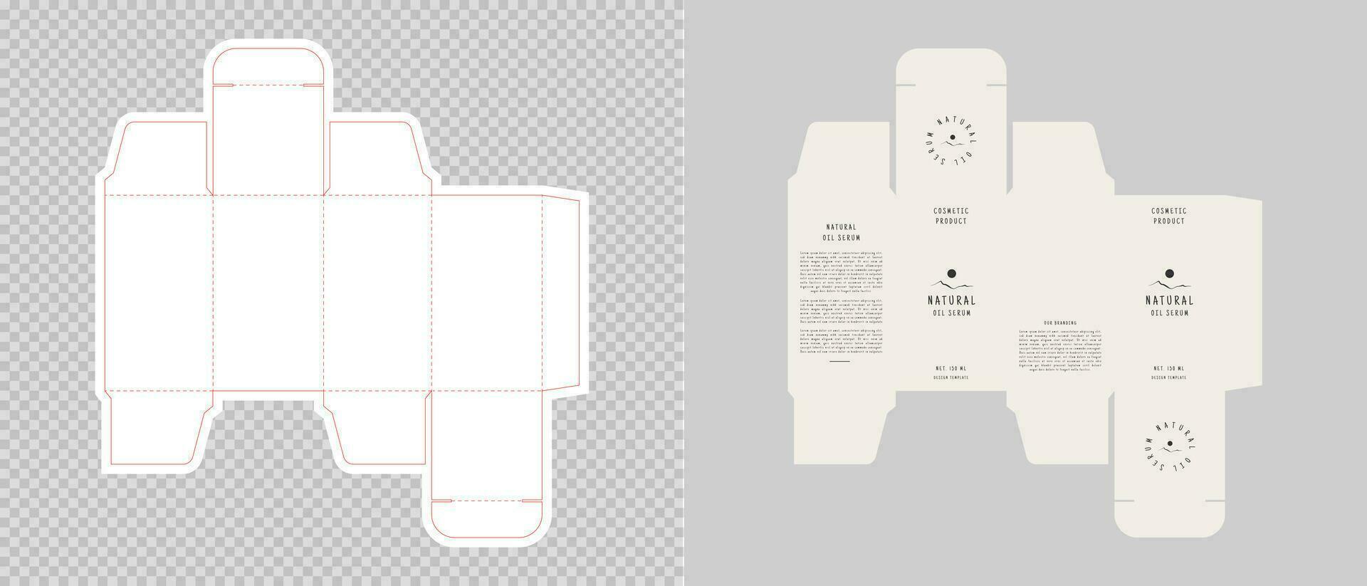 cartulina caja modelo. cosmético paquete caja diseño. vector ilustración.