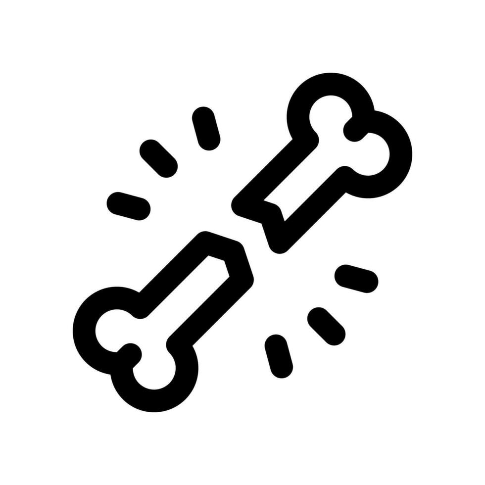 broken bone line icon. vector icon for your website, mobile, presentation, and logo design.