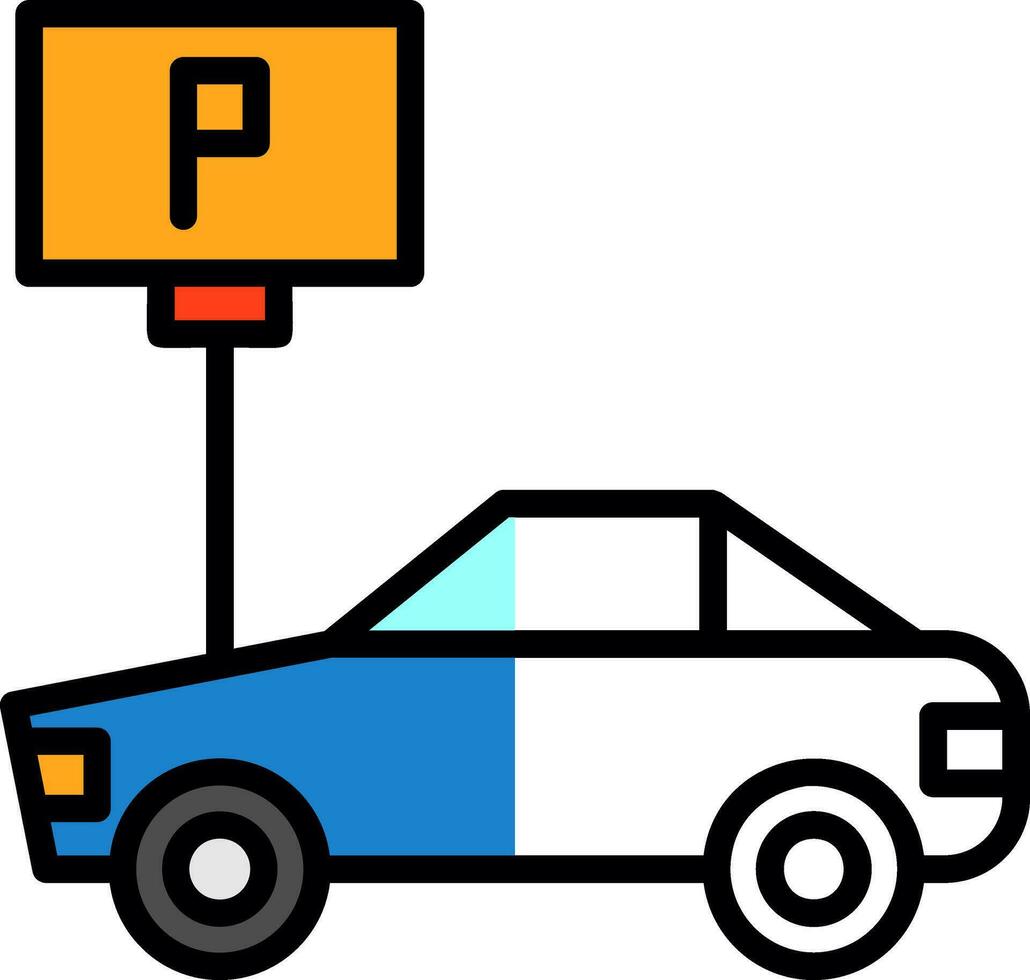 Car Parking Vector Icon Design