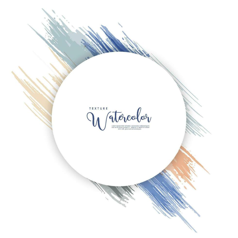Abstract background design watercolor splash brush on the circle frame vector