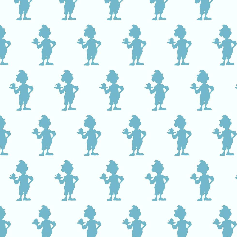 cute coffee shop staff pattern, background, used to make gift wrapping paper or others vector