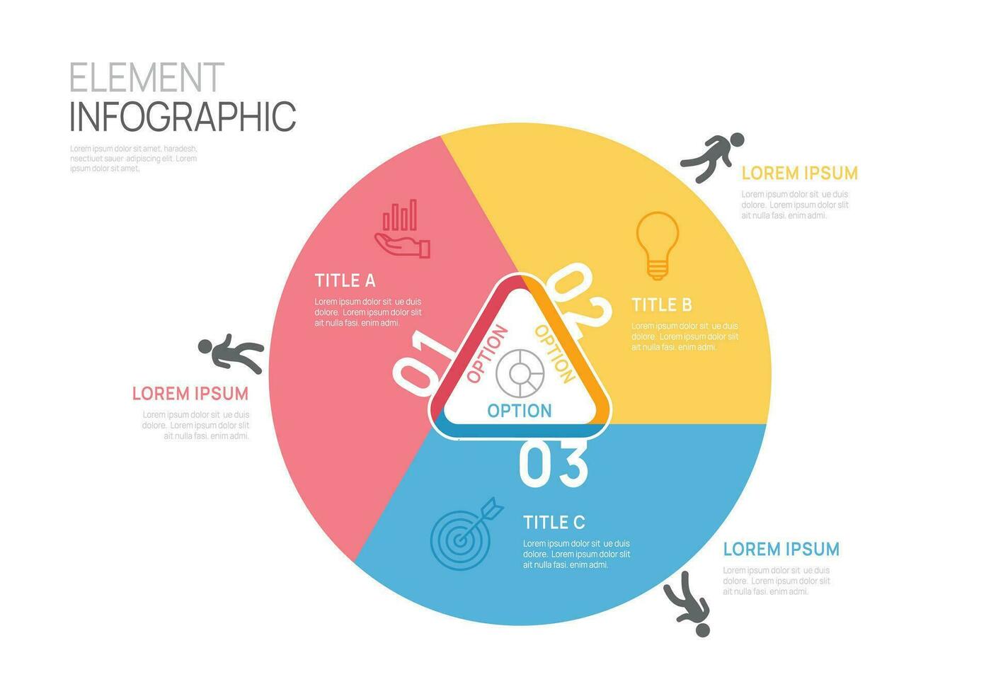 Infographic 3 circles template for business steps vector. vector