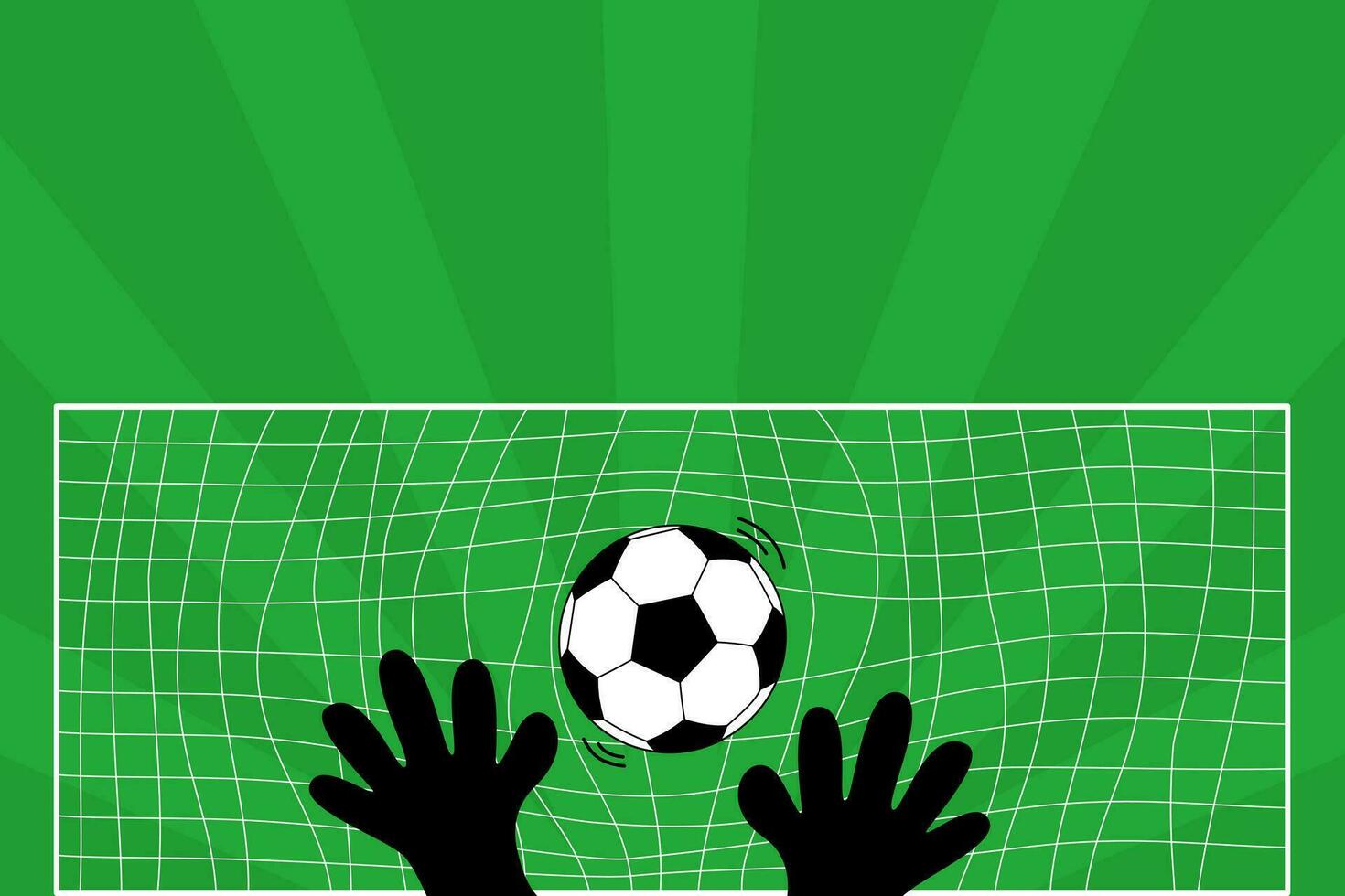 Vector - Goalkeeper with ball. Copy space.