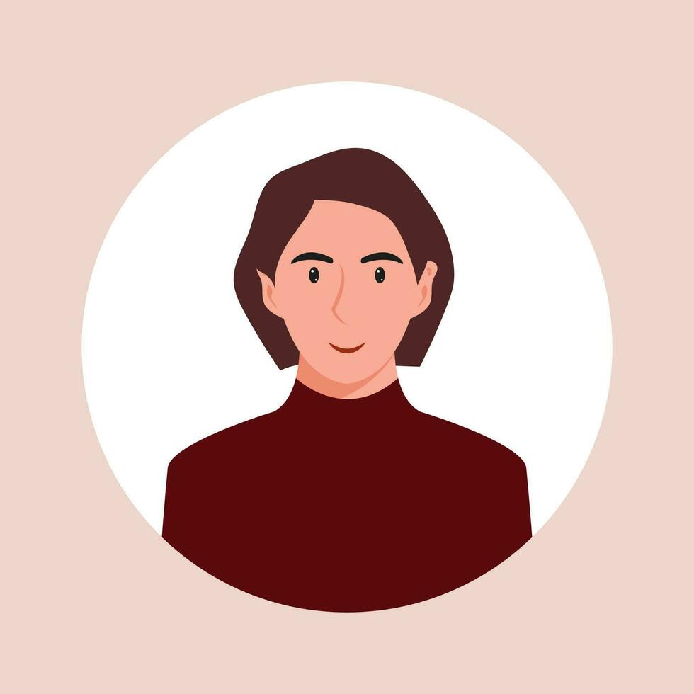 circulo el avatar con el retrato mujer de varios Razas y peinados colección de usuario perfiles. redondo icono con contento sonriente humano. vistoso plano vector ilustración.