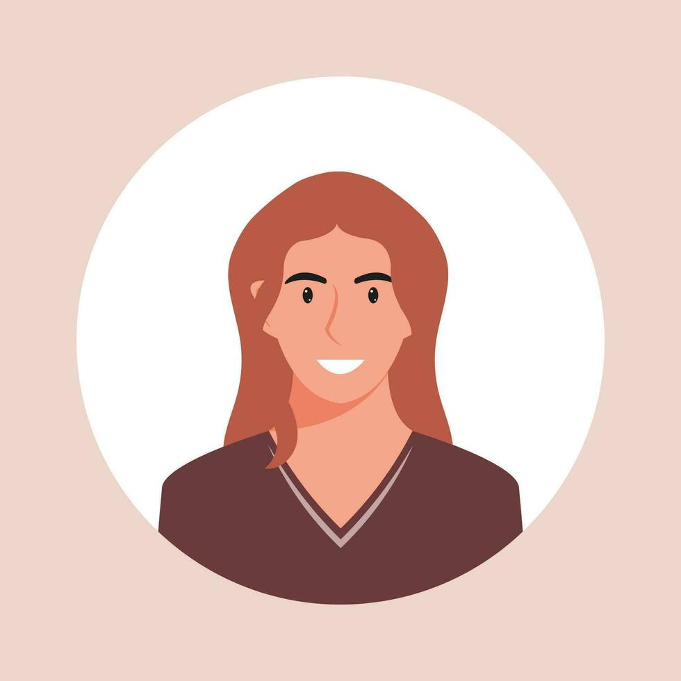 circulo el avatar con el retrato mujer de varios Razas y peinados colección de usuario perfiles. redondo icono con contento sonriente humano. vistoso plano vector ilustración.