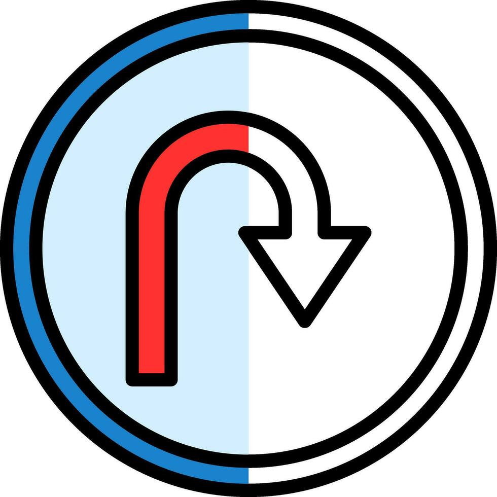 U Turn Vector Icon Design