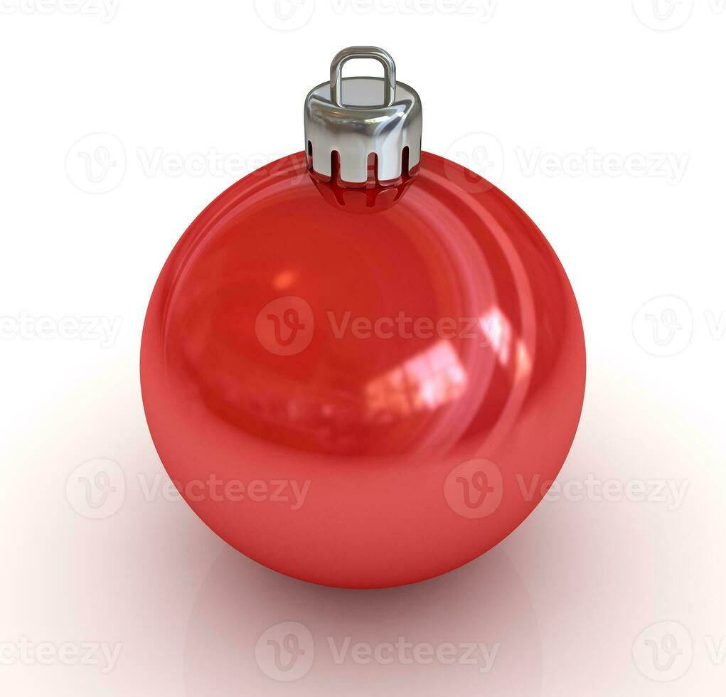 bola roja de navidad foto