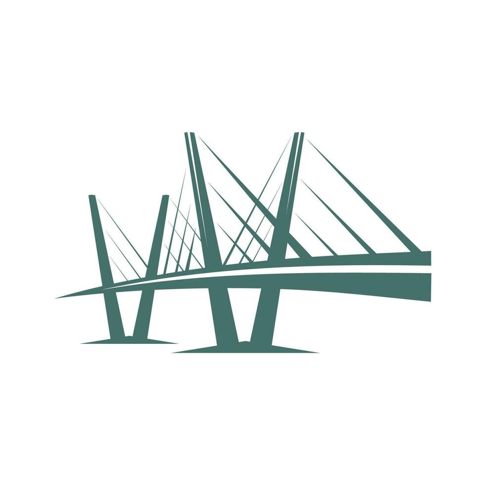 Bridge icon, construction building, transportation vector