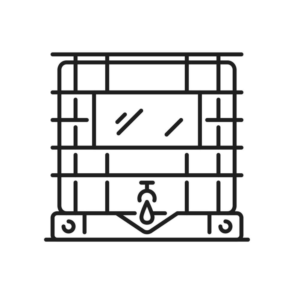 Water storage tank, irrigation system icon vector