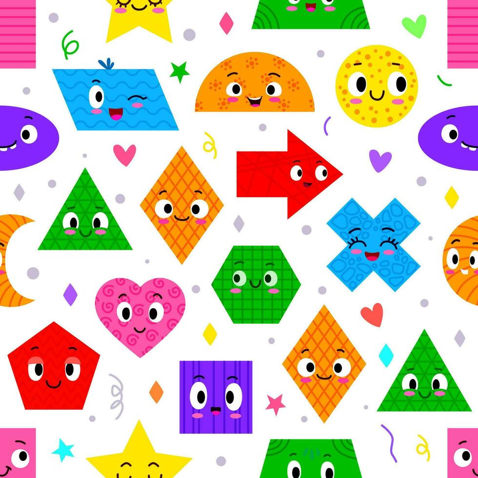 Math shape and figure characters seamless pattern 27700734 Vector Art ...