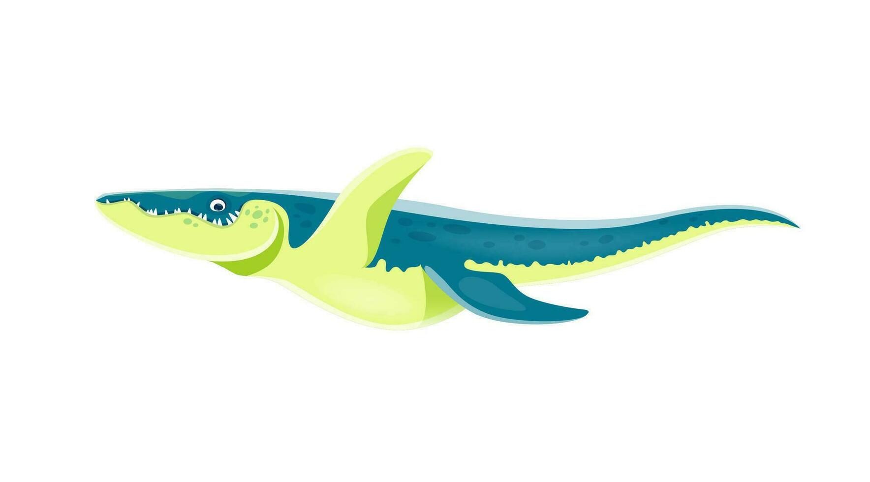 Cartoon Kronosaurus dinosaur funny character vector