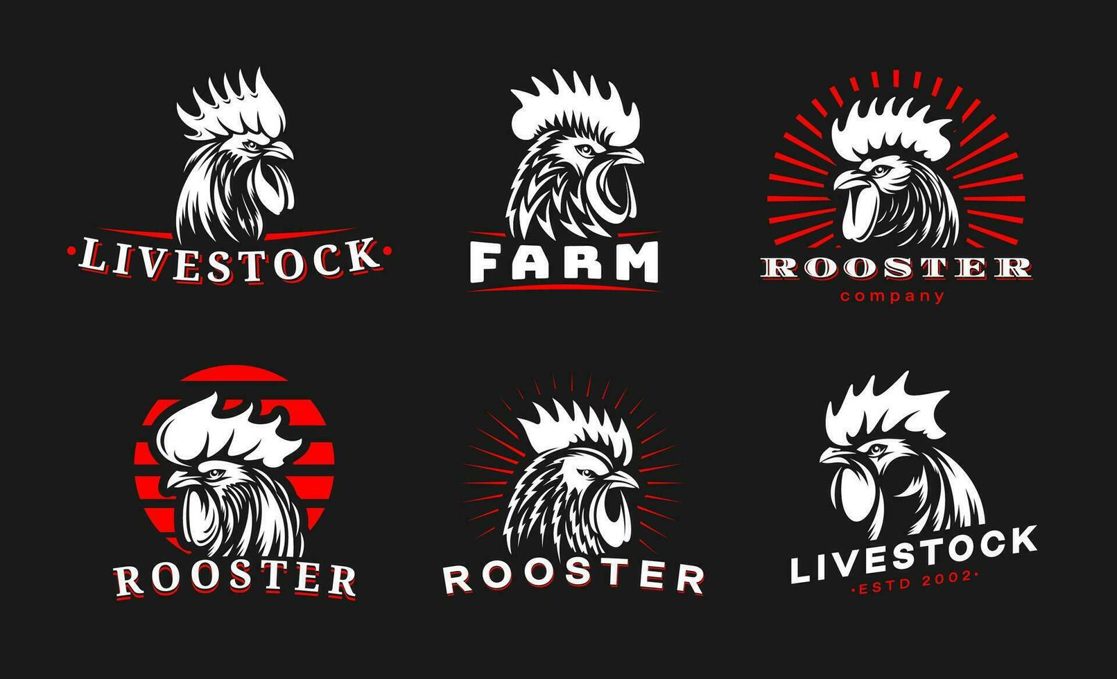 Agriculture farm, rooster mascot icon for farming vector