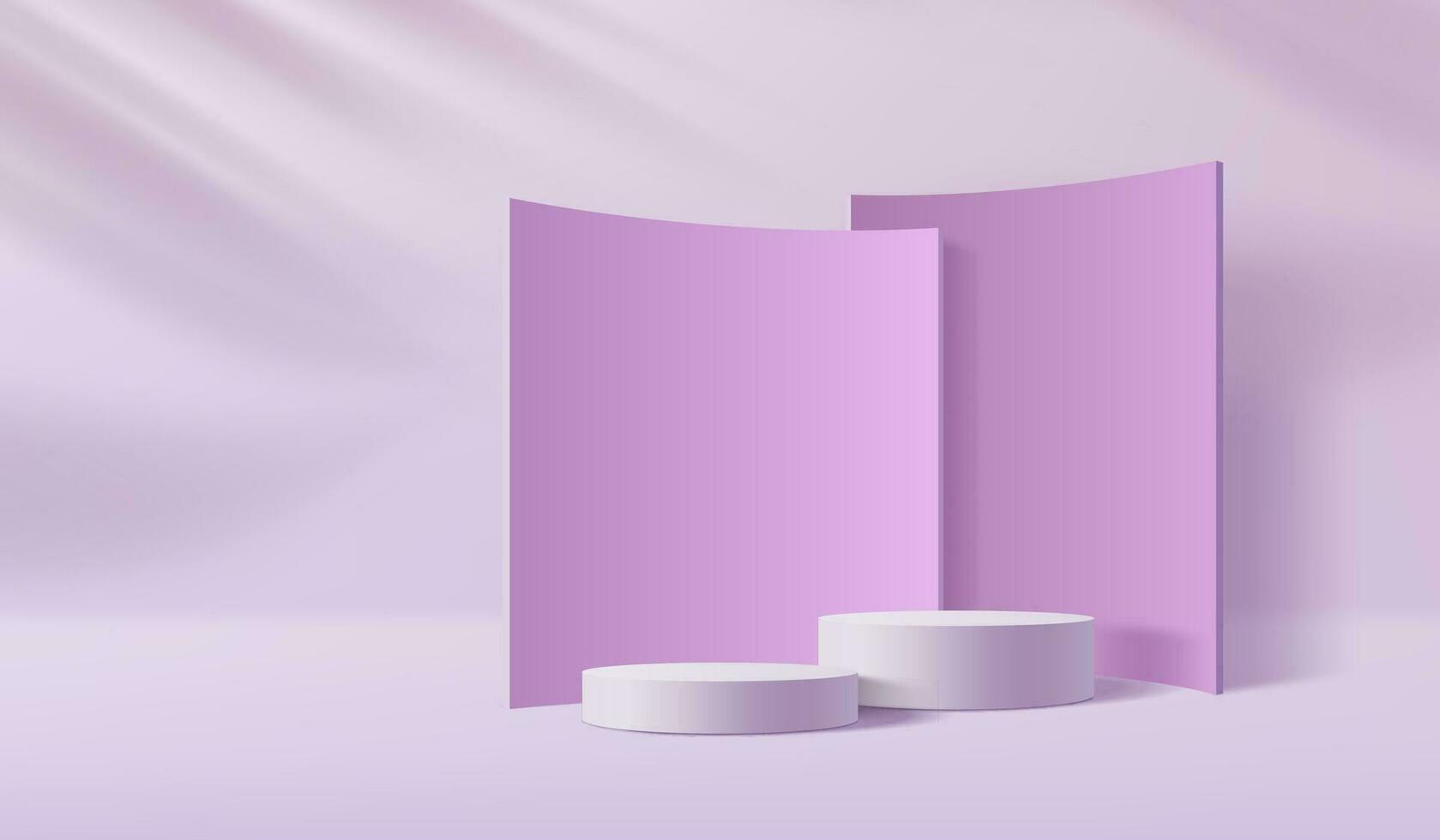 Purple cosmetics podium with wall and shadows vector