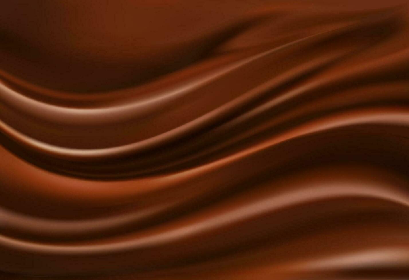 Chocolate brown wave background with choco flow vector