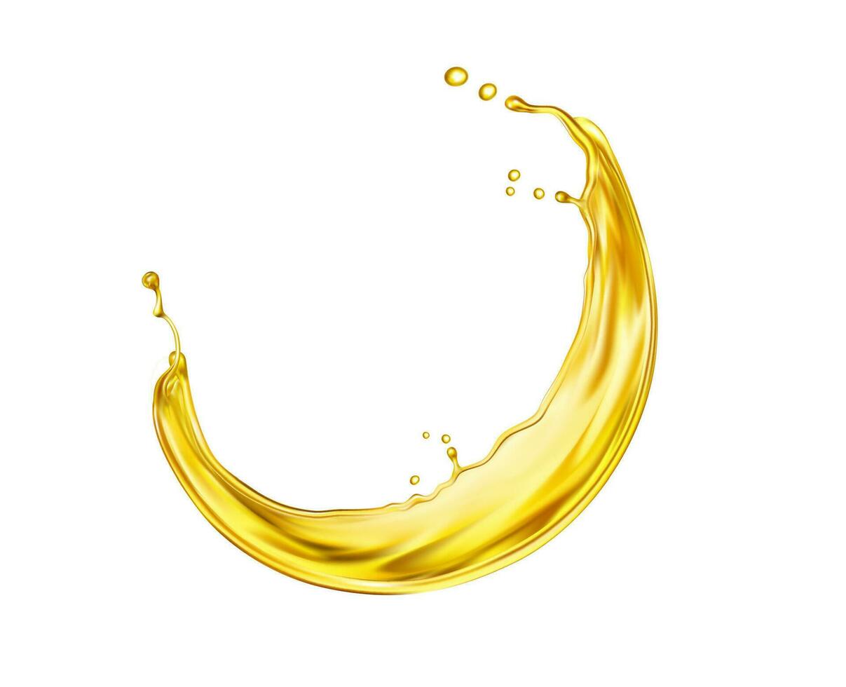 Liquid beer, oil or juice swirl splash transparent vector