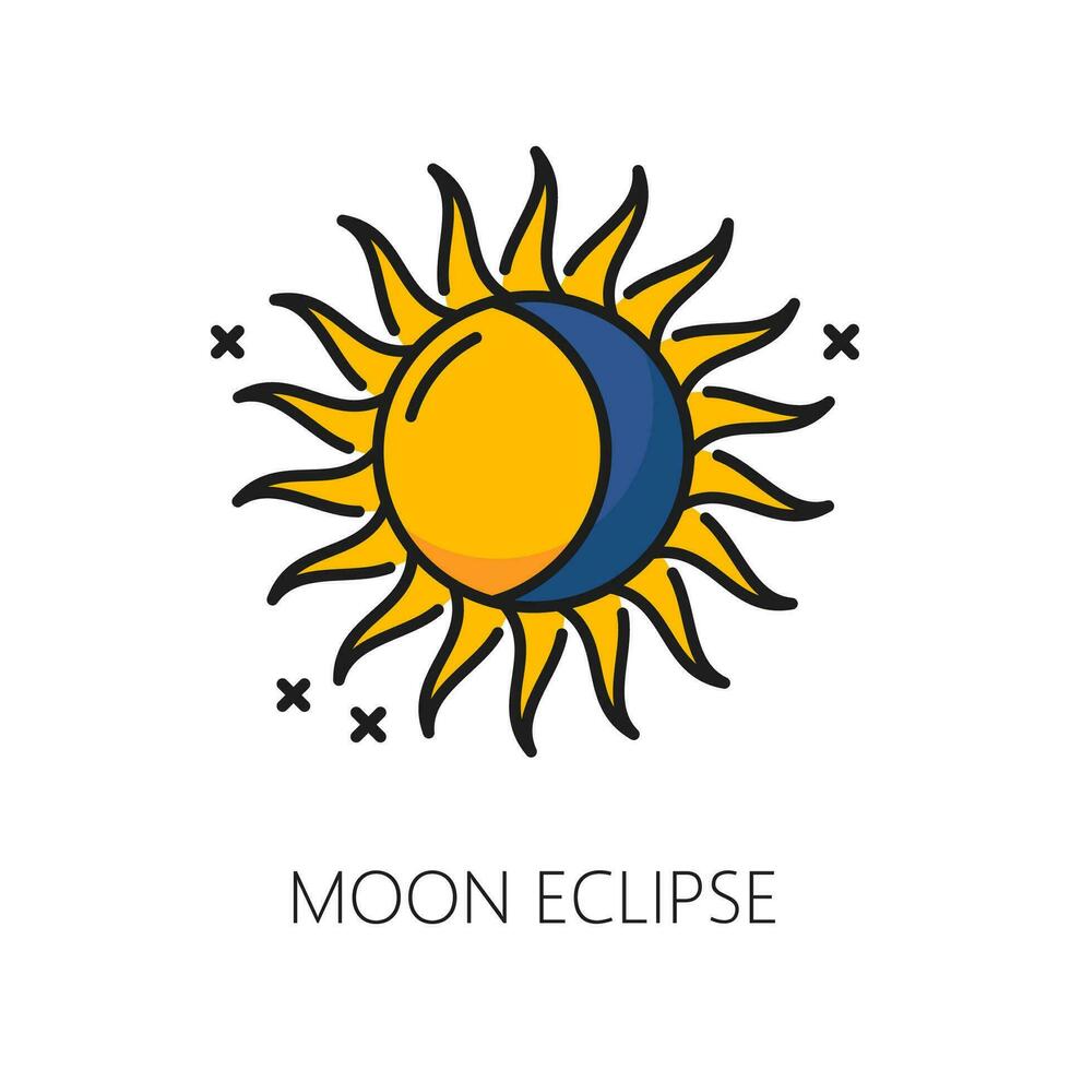 Moon eclipse witchcraft and magic icon vector sign