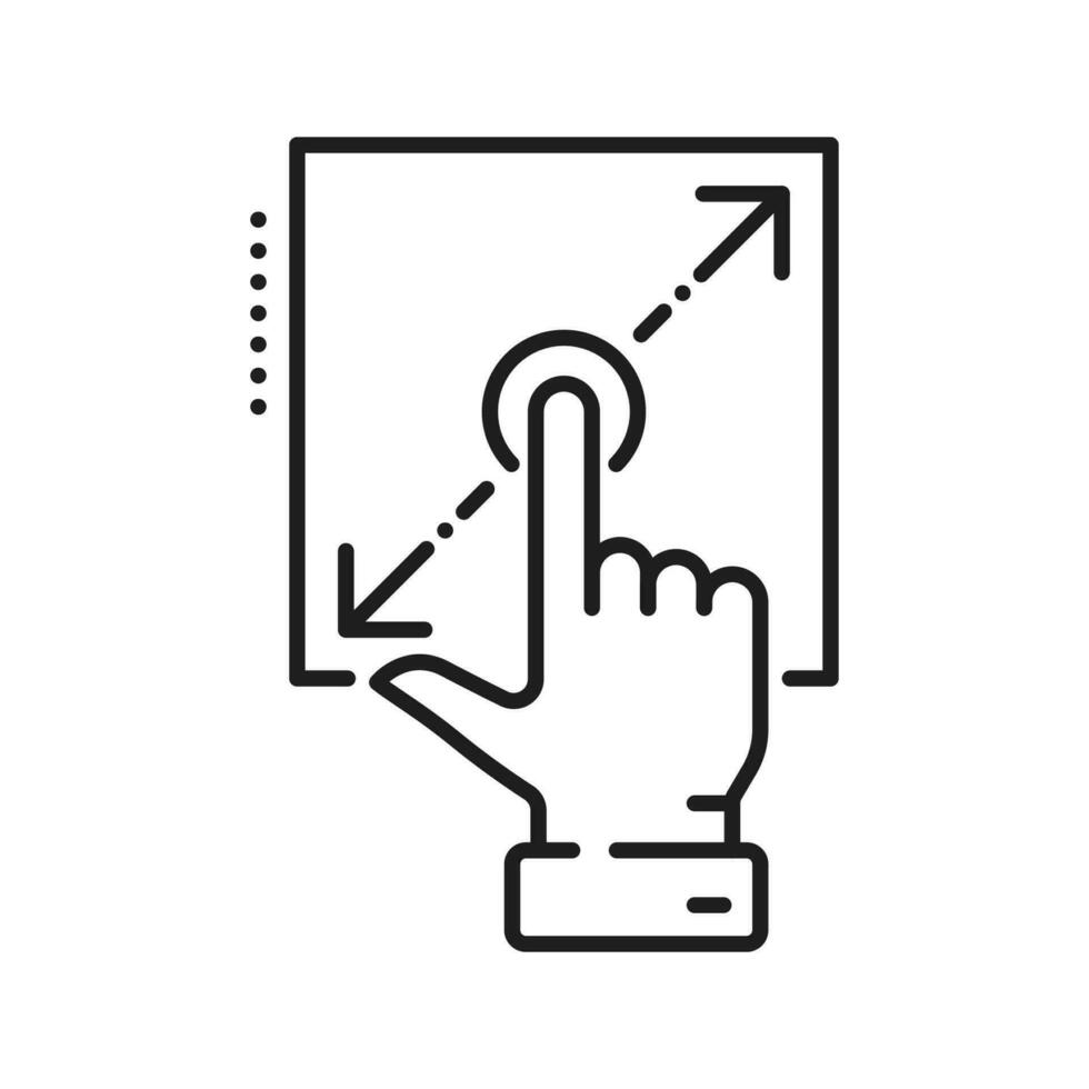 Resize hand gesture for increase and reduce vector
