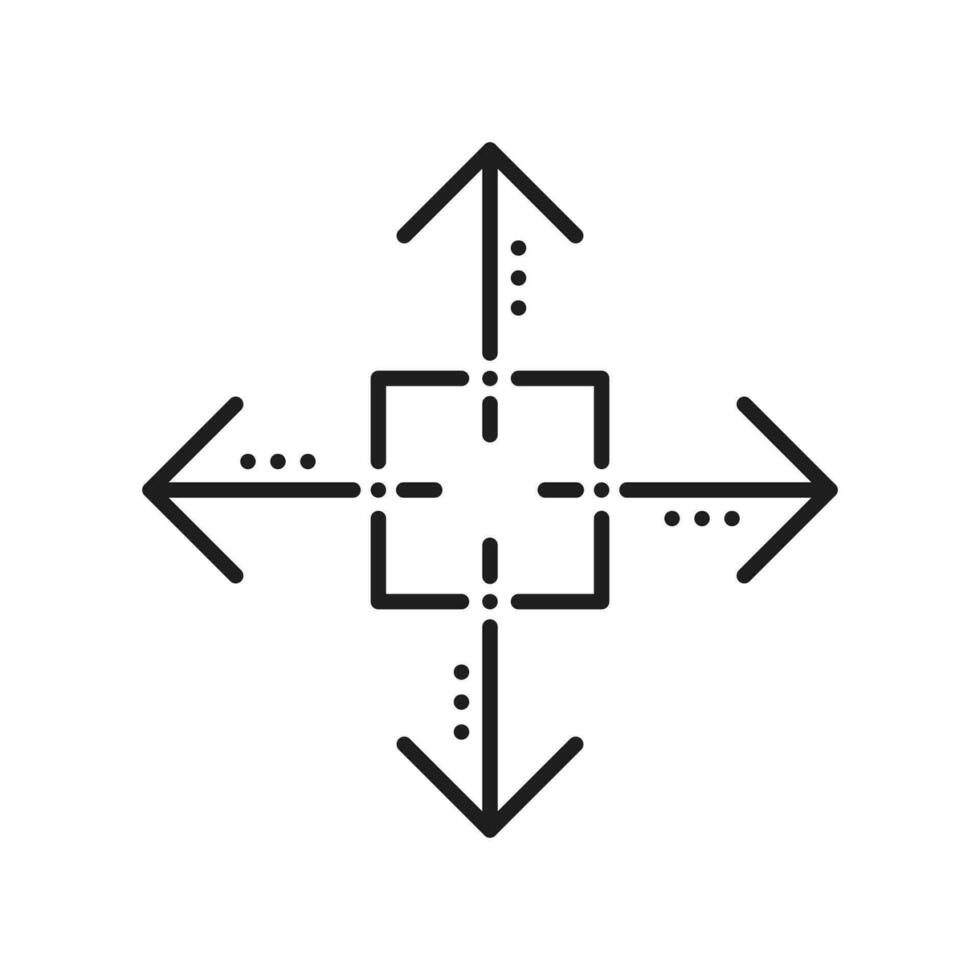 Resize and scale vector line icon. Reduce expand