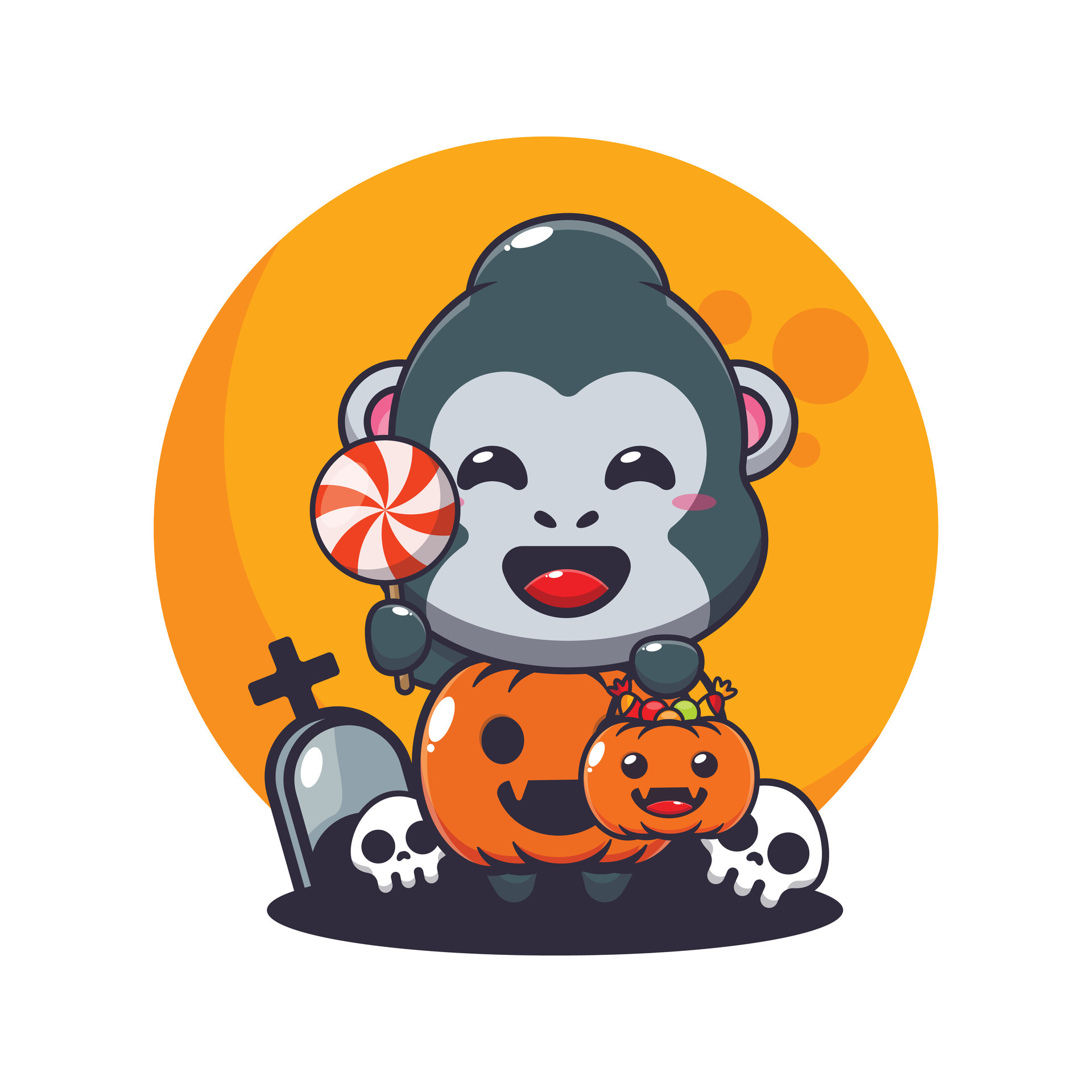 Premium Vector  Funny monkey gorilla chest halloween costume