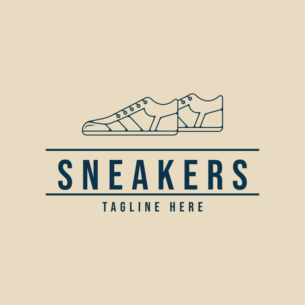 sneaker shoe casual  logo line art  minimalist icon vector illustration design template