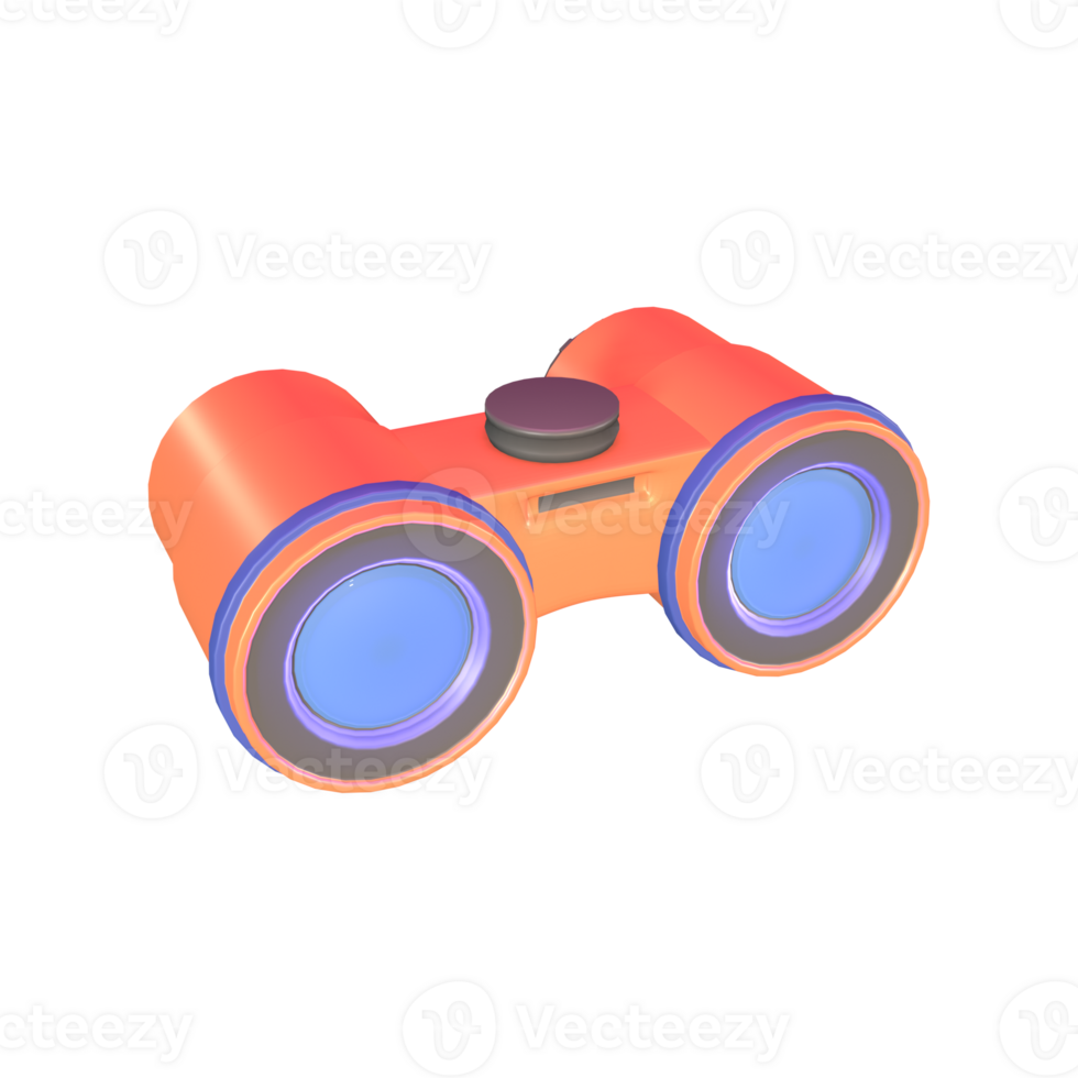 3D icon binocular rendered isolated on the colored background png