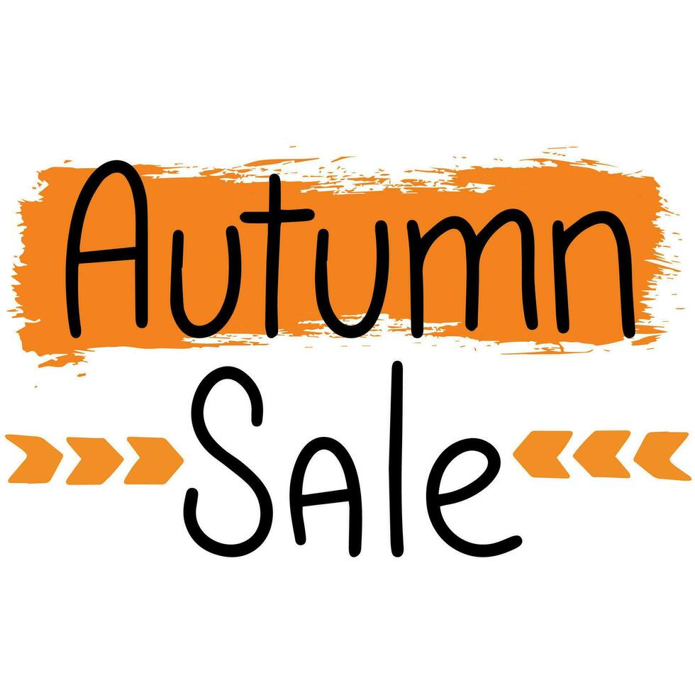 Autumn Sale, saying text. Autumn handwriting text. Fall quote. Autumn short phrase composition. Vector illustration.