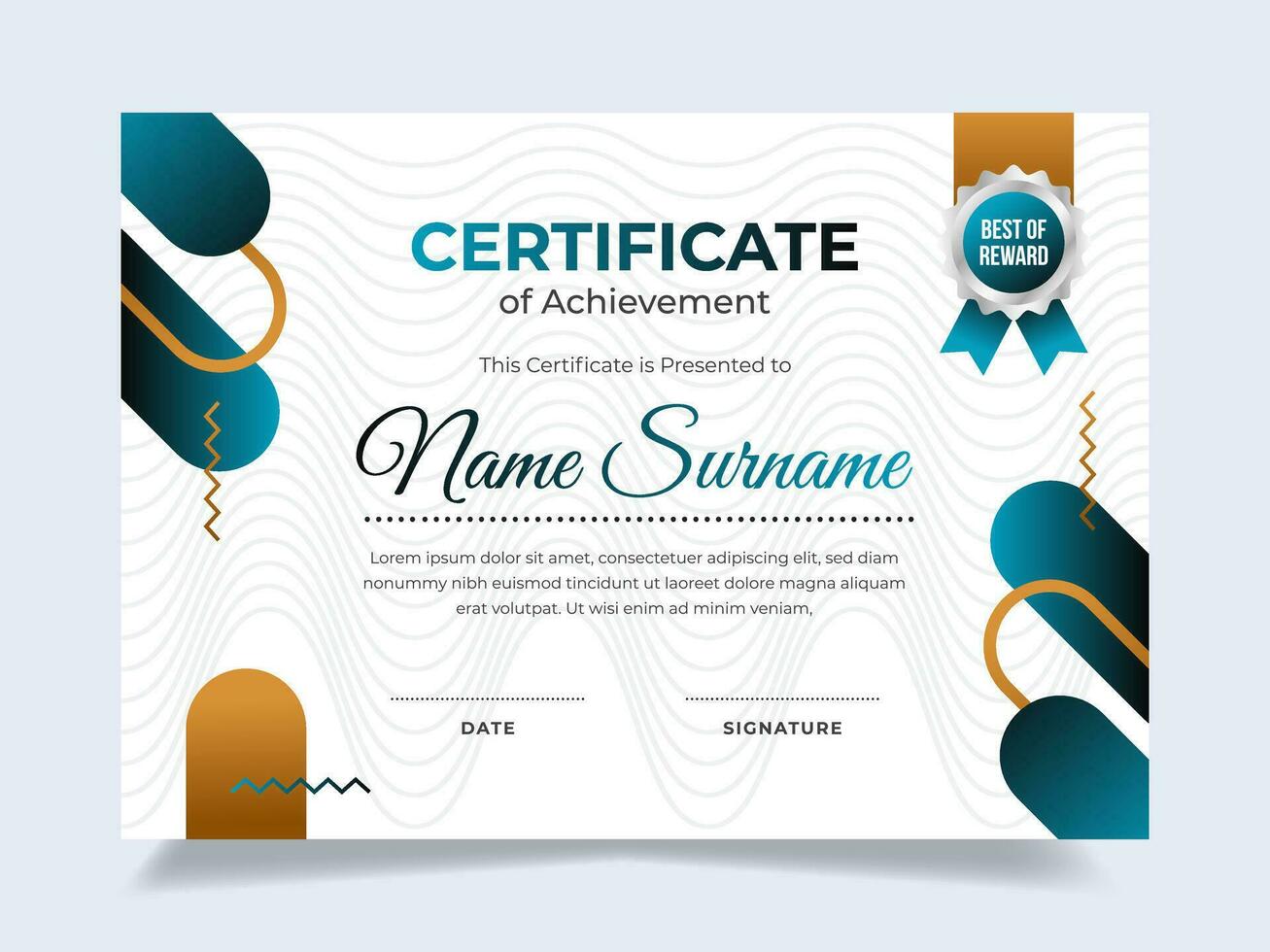 Modern certificate design template. Suitable for employee appreciation to the company vector