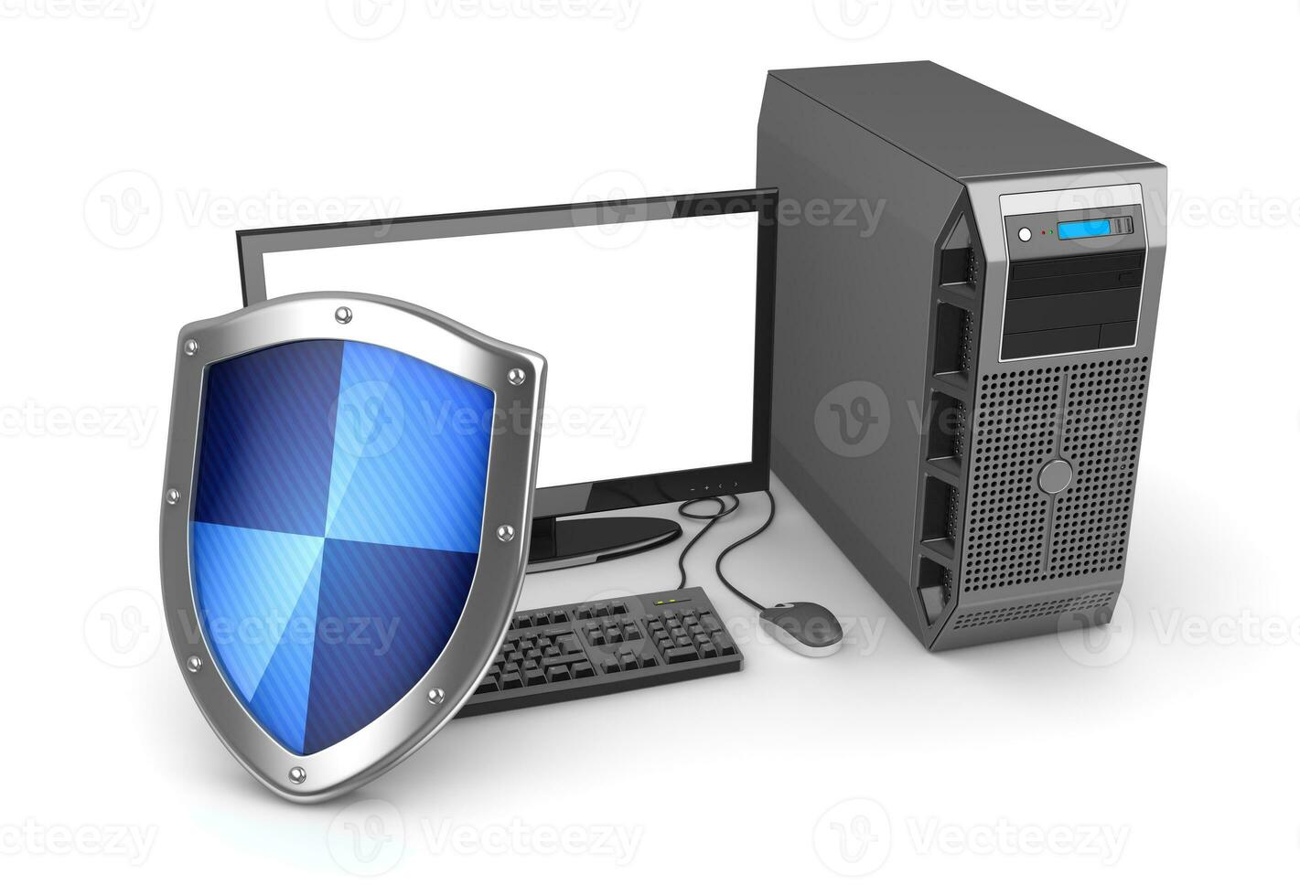 Desktop PC and shield photo