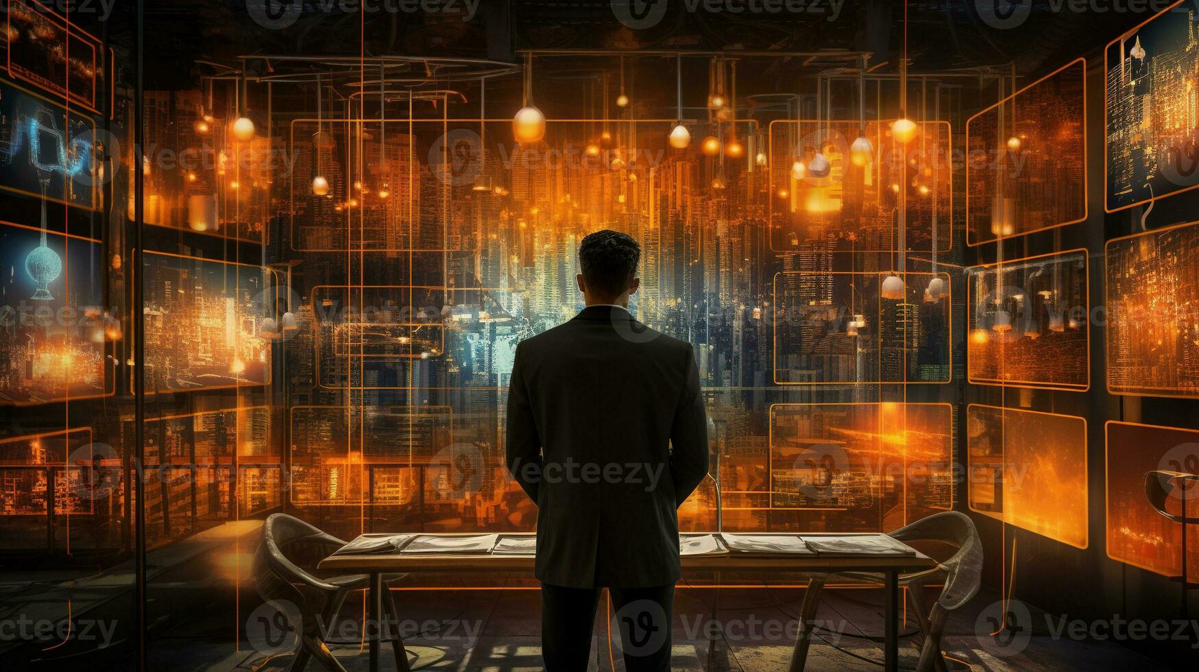 cybersecurity vigilance, digital art illustration, Generative AI photo