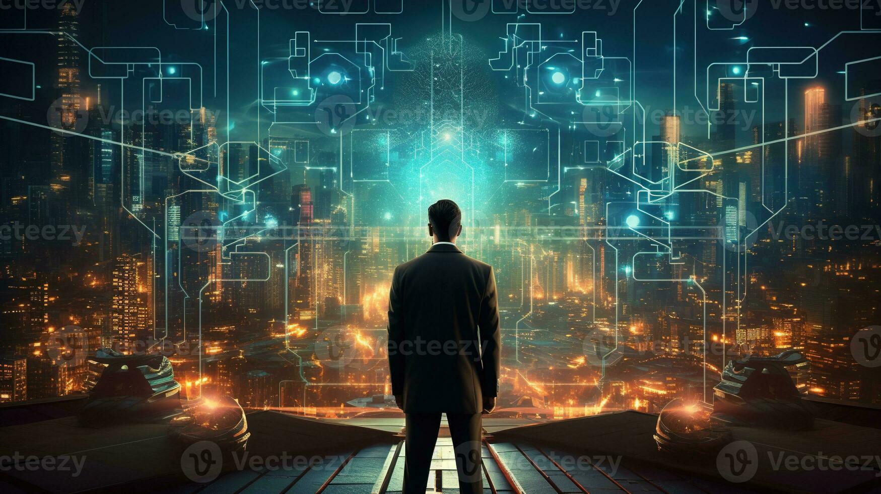 cybersecurity vigilance, digital art illustration, Generative AI photo