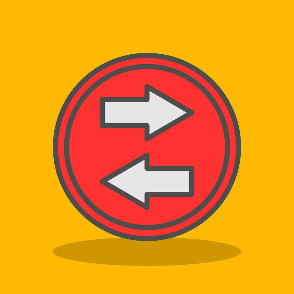 Two Way Arrow Vector Icon Design