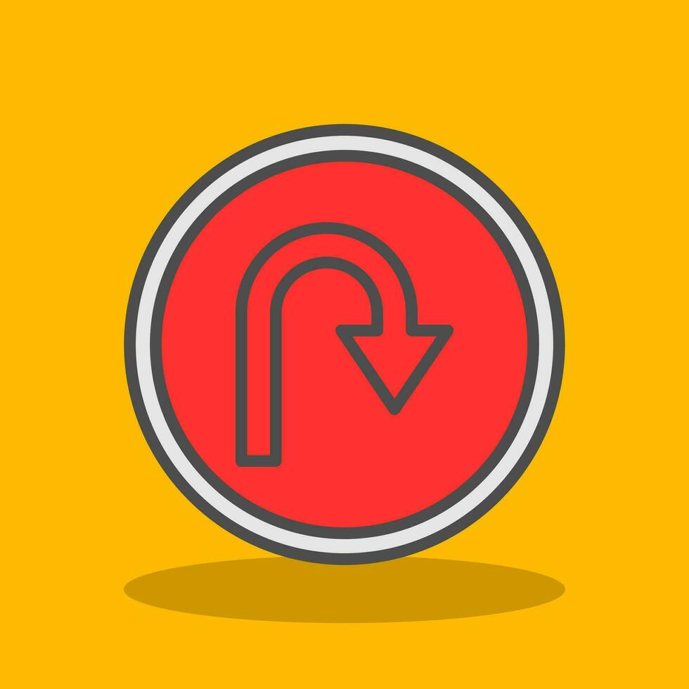 U Turn Vector Icon Design