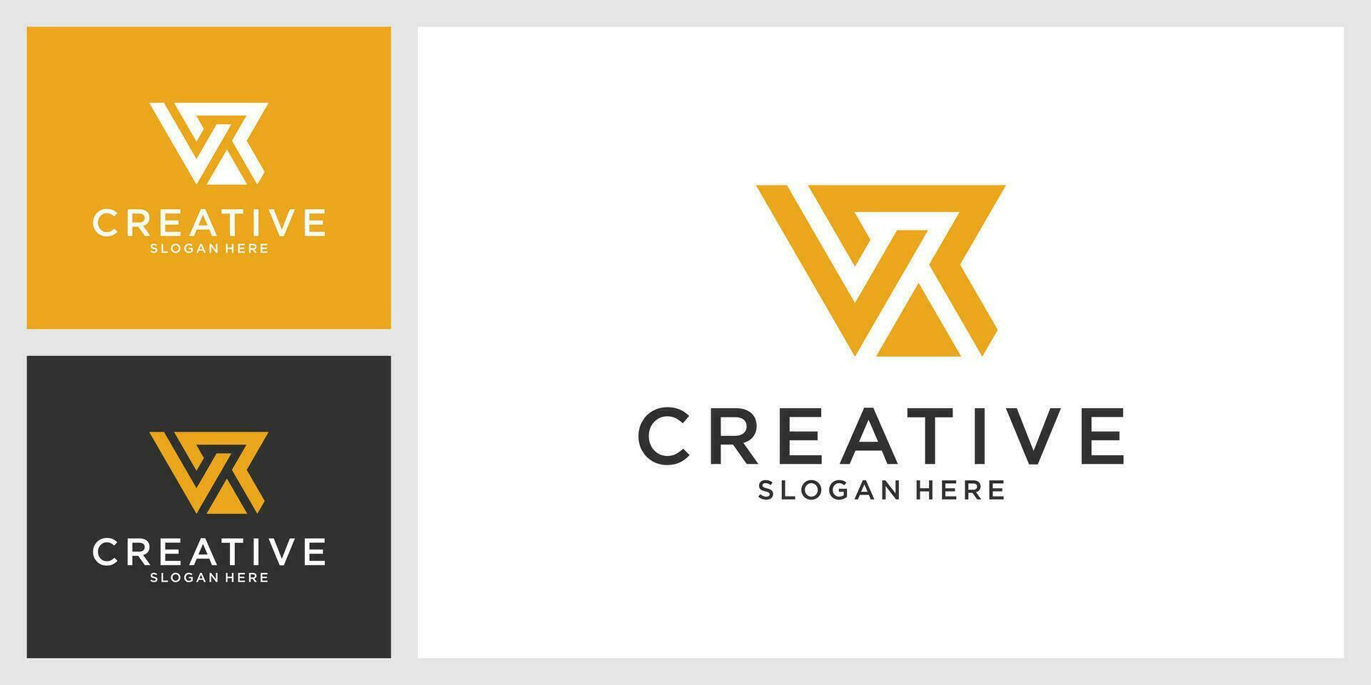 VR or RV initial letter logo design vector