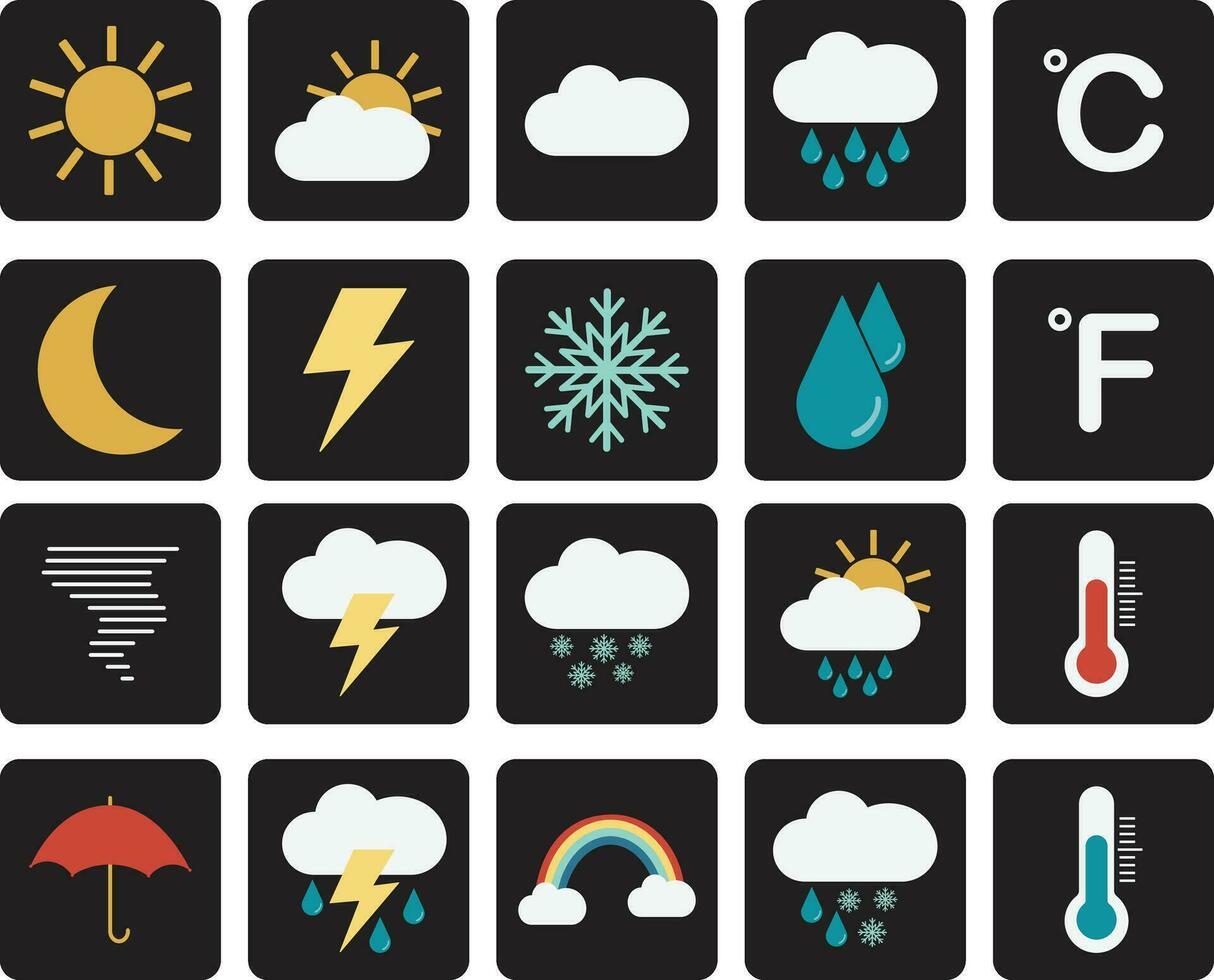 Vector of the Weather Icons