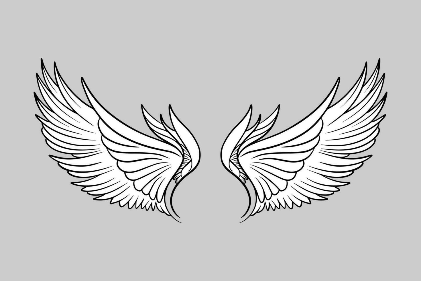 Sketch angel wings. Angel feather wing. Vector illustration. 27702708