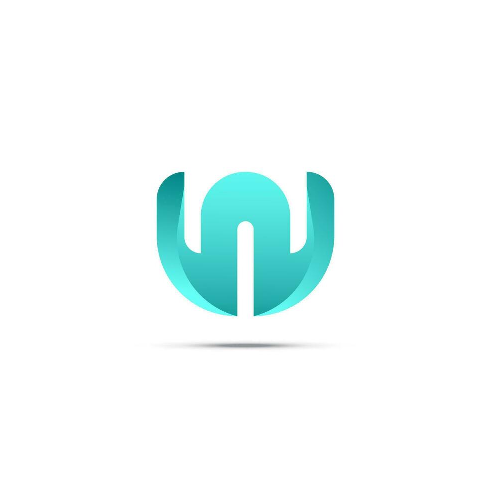 unique letter w gradient logo vector