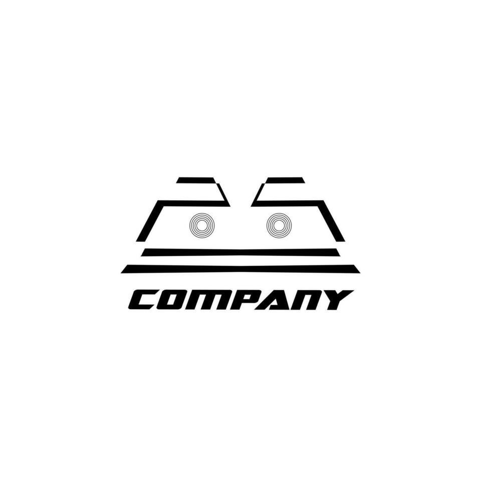 robot head logo template design vector
