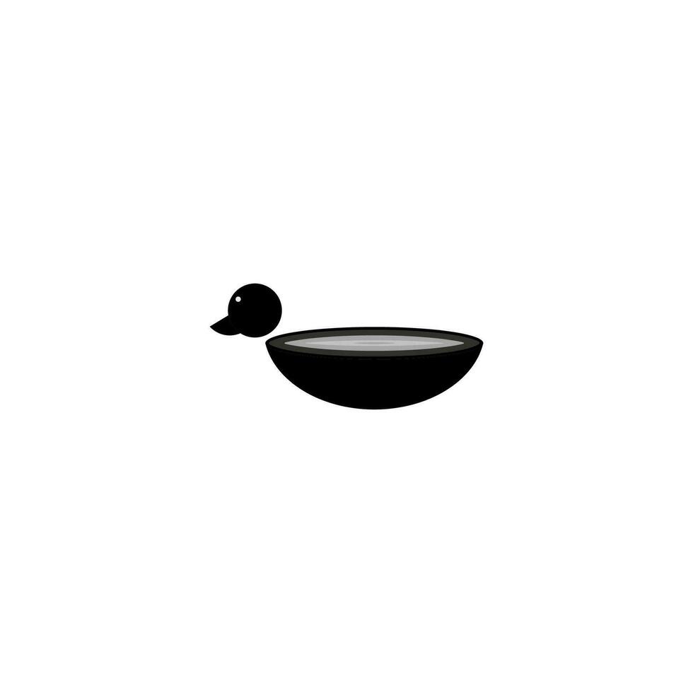 bowl logo with duck head vector