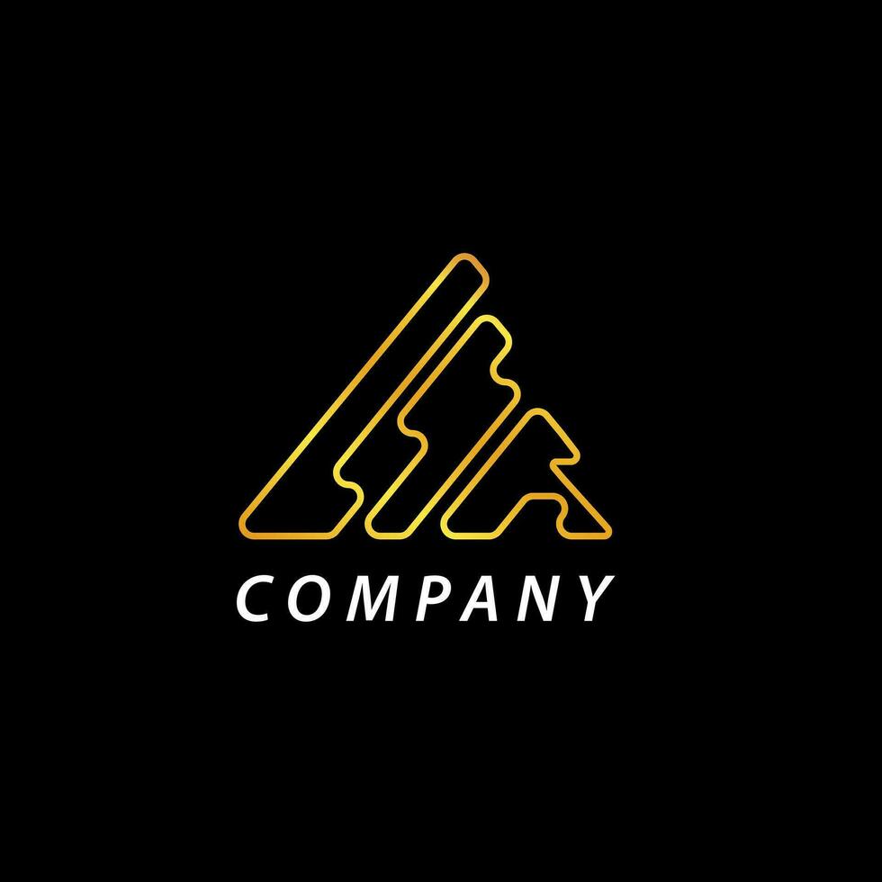 golden triangle logo formed from the letters L, S, R vector
