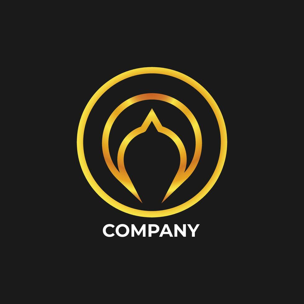 elegant gold line swallow logo vector