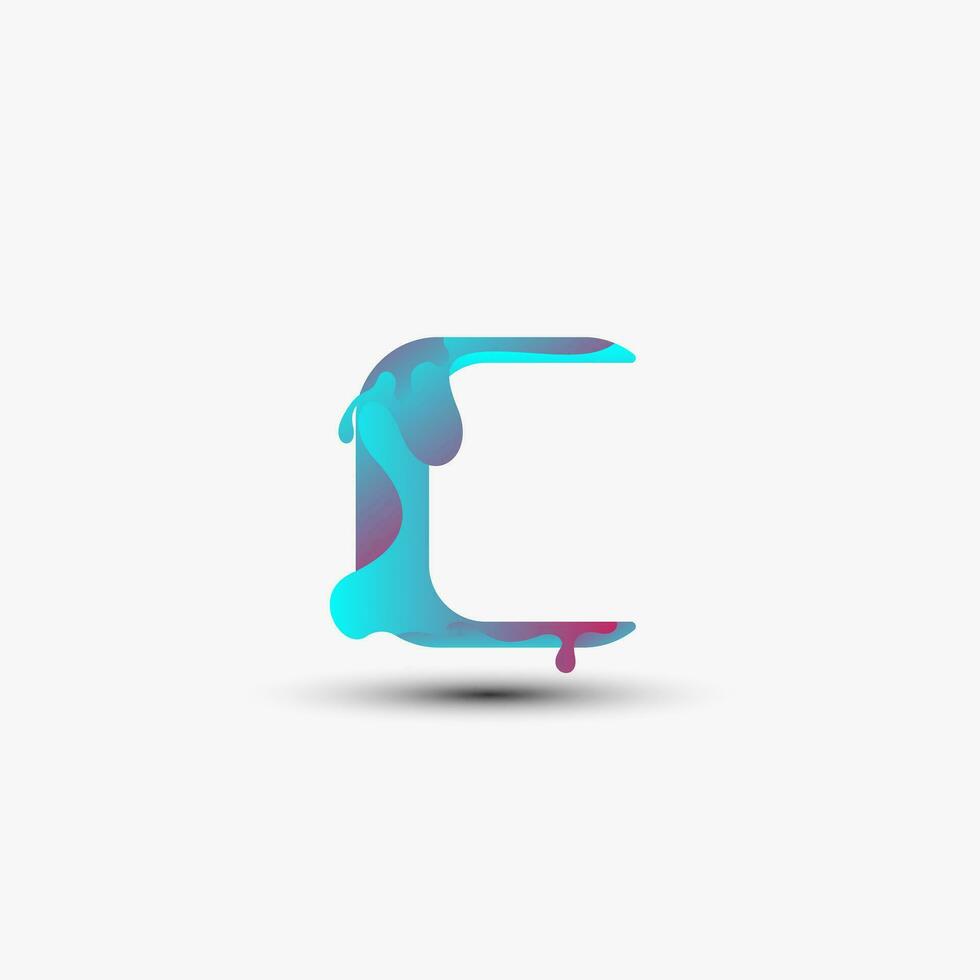 gradient c letter logo template design vector