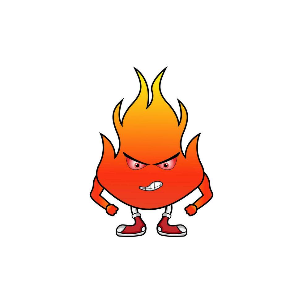 ilustración de dibujos animados de fuego vector