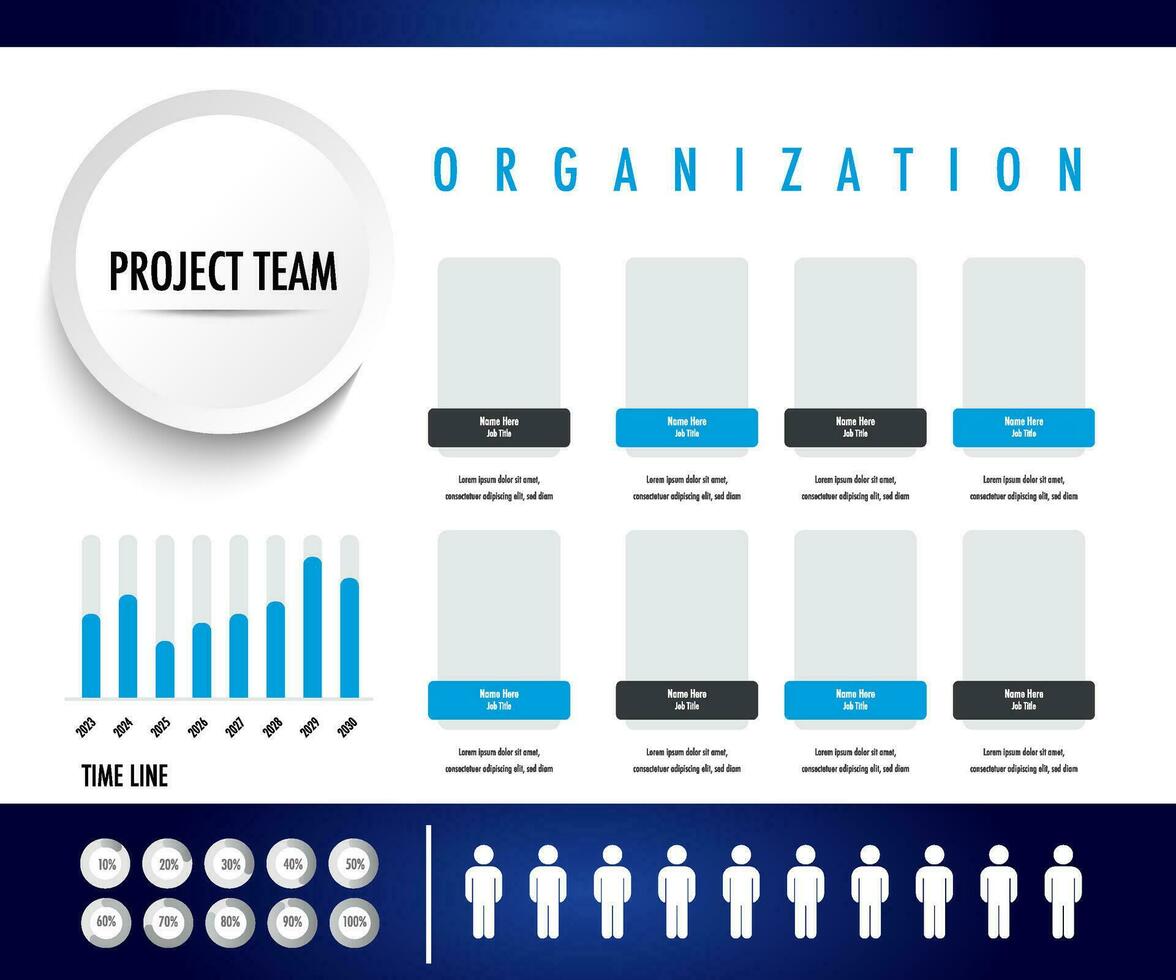 infografía para negocio organización proyecto equipo vector