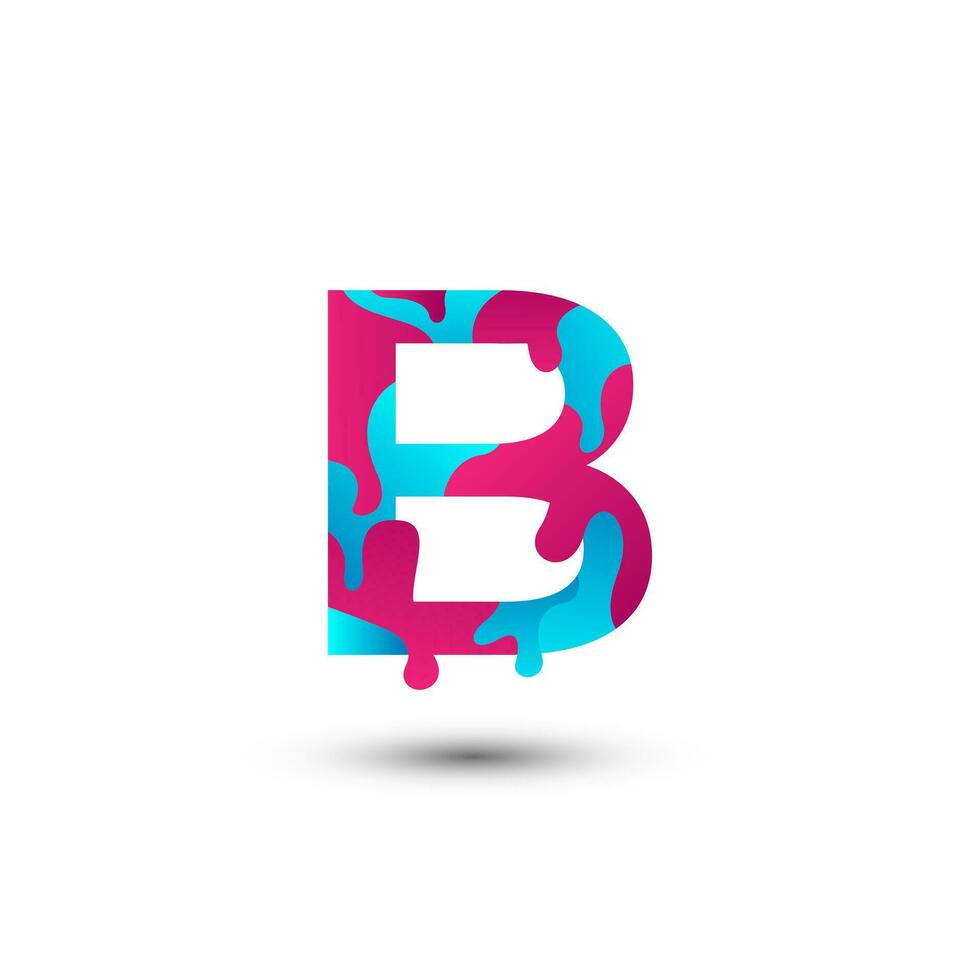 b letter logo gradient template design vector