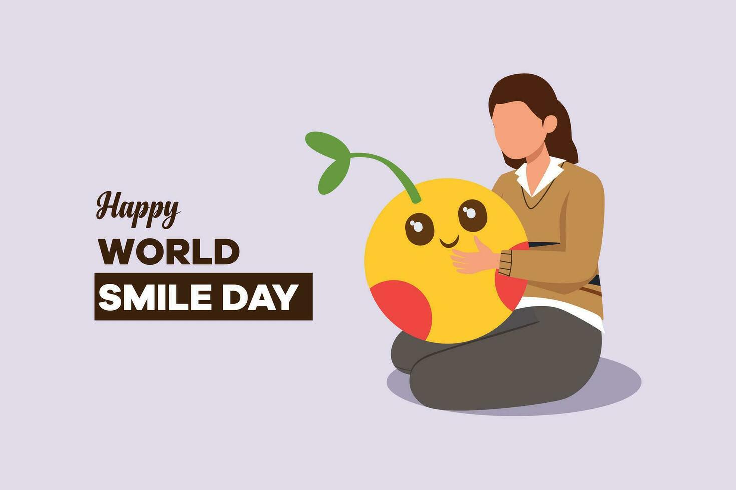 World smile day concept. Colored flat vector illustration isolated.