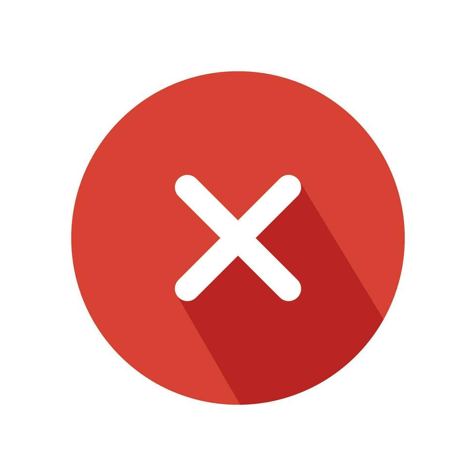 Wrong Error Red Circular Icon Vector Illustration